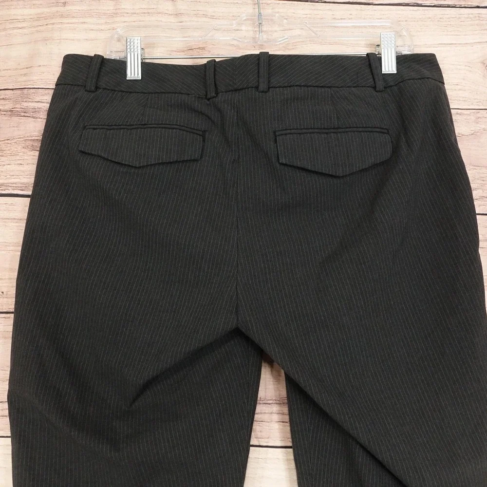 Gap Pants Womens 12R Gray Slim Cropped Stripe Twill Stretch Pockets 35x25